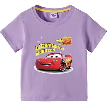 Dívčí tričko Dětské tričko CARS Lightning McQueen (mix barev) Barva: Fialová, Velikost: 130