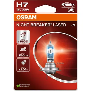 Povinná bezpečnostní výbava OSRAM H7 12V 55W PX26d NIGHT BREAKER LASER +150% více světla blistr 64210NL-1BL
