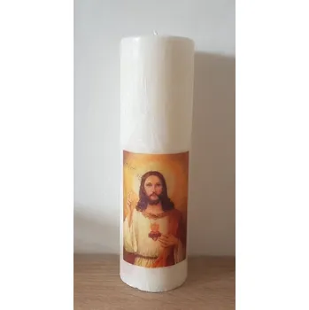 Svíčka Svíčka s motivem Ježíše, Vůně Hřebíček + skořice