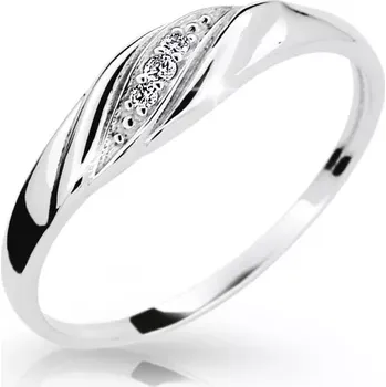 Prsten Zlatý dámský prsten DF 2084 s briliantem