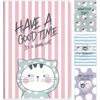 Sešit Sešit linkovaný A5 / 72 listový M&G s PVC obalem So Many Cats Pastel (4 designy)