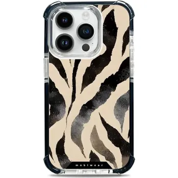 Pouzdro na mobilní telefon Odolný obal Mobiwear MagSafe Elite Bumper - Apple iPhone 14 Pro - DA53D Zebří (Odolný kryt, pouzdro, obal Mobiwear Elite Bumper na mobil Apple iPhone 14 Pro - DA53D Zebří, materiál Plast + TPU silikon + kov - zesílená ochrana telefonu, podpora MagSafe,)