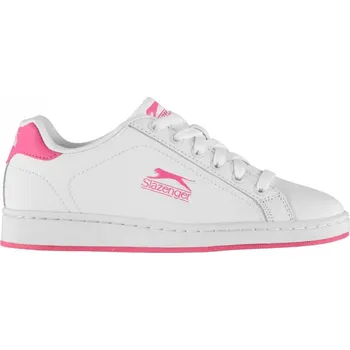 Dětská sálová obuv Slazenger Ash Lace Trainers Junior White/Cerise 3 (35.5)
