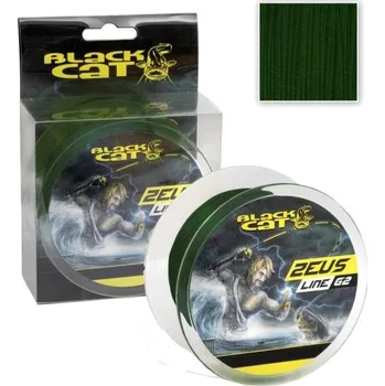 BLACK CAT - Pletená šňůra Zeus Line G2 Zelená 0,45 mm 46 kg 400 m