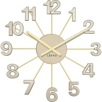 Hodiny LAVVU Stříbrno-zlaté hodiny Nuance vyrobené v Čechách ⌀42cm