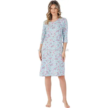Dámská noční košile LEVEZA (M-Max) Dámská noční košile Celi1488 Barva: 1-tyrkys, Velikost: M