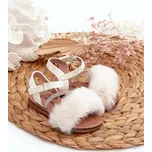 Lakýrované dětské sandálky s mašlí na suchý zip Joratia Barva: Bílá, Velikost: 25