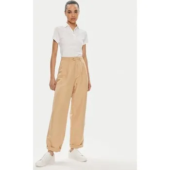 Dámské kalhoty Tommy Hilfiger Kalhoty z materiálu WW0WW41355 Béžová Relaxed Fit 34