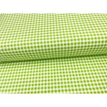 Mirtex Látka FLANEL 150/11643-1 Drobné kostky zelené šíře 150cm Zbytková metráž