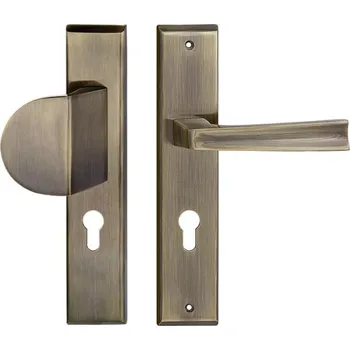 Dveřní kování MAJA vchodová klika-madlo bronz Vložka 90mm Prave pevné