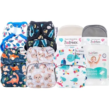 Plenkové kalhoty Bobánek Akční kombi sada novorozenecká 5 kusů + 9x vkládací pleny + 1x separační pleny (2ASKNV)