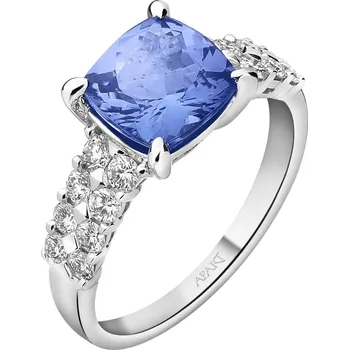 Prsten Prsten z bílého zlata s brilianty a tanzanitem - ryzost 585 - 220.808