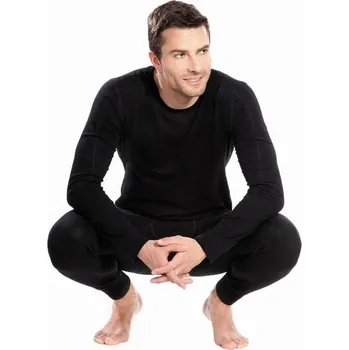 Pánské oblečení Pánské termoprádlo Pleas 004 - triko s dlouhým rukávem černé Barva: černá, Velikost: 3XL