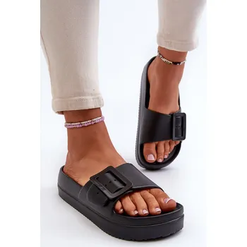 Dámské pantofle Dámské Pěnové Žabky Na Platformě S Sponou Big Star NN274A666 Barva: Černá, Velikost: 36