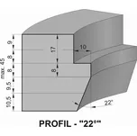 Sada fréz na okenní křídlo s VBD - Profil "22°" - pro jednoduché zasklení