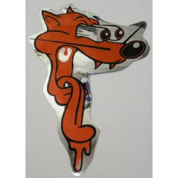 Samolepicí dekorace na vozidlo Samolepka vyděšený pes červená