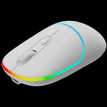 Myš CANYON myš optická bezdrátová MW-22, RGB, 800/1200/1600 dpi, 4 tl, BT+2,4GHz, baterie 650mAh, snow white