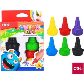 Voskovky prstové 6 barev Color Kids DELI EC20790