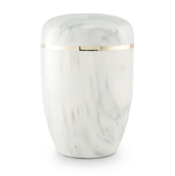 Smuteční dekorace Kovová urna Marmore - Bílá
