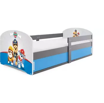 Postel BMS GROUP Dětská postel Luki 1 80x160 - 1 osoba bez matrace - Grafit, Pes