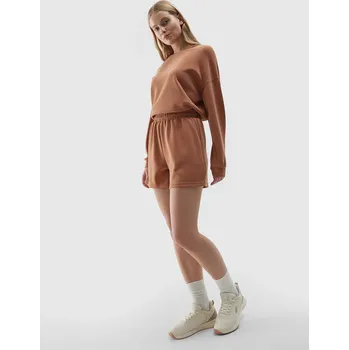 Dámské oblečení Dámské teplákové šortky s přídavkem modálu 4F - hnědé Velikost: S