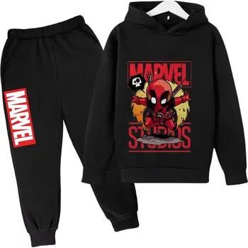 Marvel a DC Deadpool dětská tepláková souprava mix barev (potisk 3) Barva: černá mikina – černé tepláky, Velikost: 120