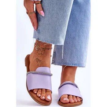 Dámské pantofle Elegantní ploché sandálky Termen Barva: Fialová, Velikost: 39