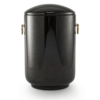 Smuteční dekorace Kamenná urna Žula leštěná - Černá