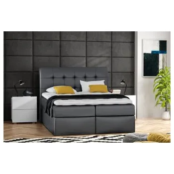 Postel Čalouněná postel z ekokůže Directo 140/200 cm s úložným prostorem - ČERNÁ