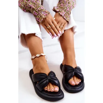 Dámské pantofle Dámské módní kožené pantofle Savirra Barva: Černá, Velikost: 38