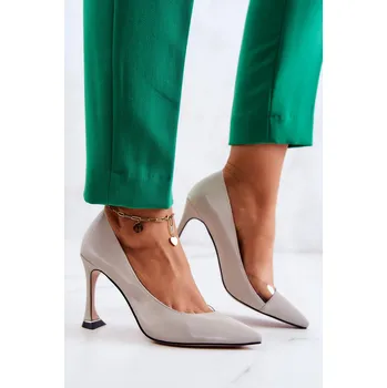 Dámské lodičky Módní kožené boty na jehlách Tamira Barva: Stříbrná, Velikost: 38