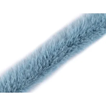 Všívací oděvní / dekorační kožešina kulatá šíře 3 cm, barva 9 modrá světlá