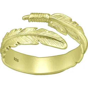 Prsten Prstýnkárna Pírko anděla, stříbrný prsten s motivem pírka, pozlacené Ag925 ≤ 2,3 g
