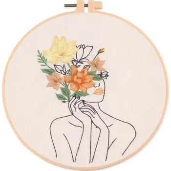 kreativní sada Manumi sada na vyšívání dívka s květinami