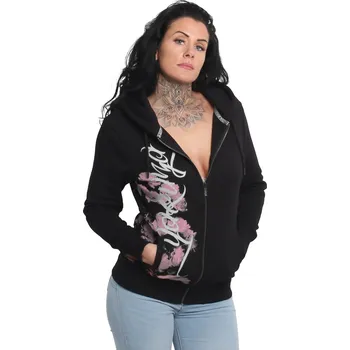 Dámská mikina Dámská mikina se zipem Yakuza Rose Tune 24102 black Velikost: XS