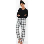 Dámské pyžamo Blanche černé bavlna a flanel L