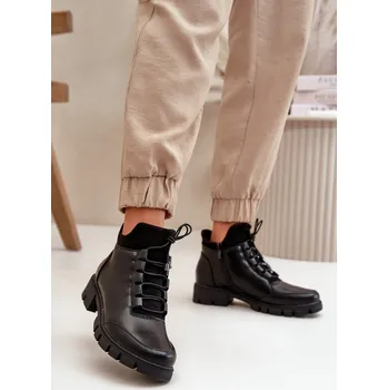 Dámské kozačky Nízké dámské boty s ekologickou kůží Erisabelle Barva: Černá, Velikost: 38