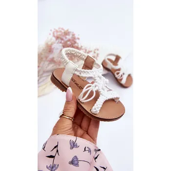 Dívčí sandály Dětské pletené nazouvací sandály Tracy Barva: Bílá, Velikost: 21