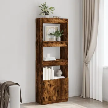 vidaXL Skříň highboard kouřový dub 63 x 33 x 180 cm kompozitní dřevo