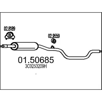 Auto-moto Střední tlumič výfuku MTS 01.50685