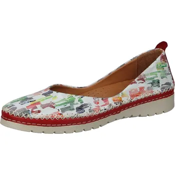 Dámské baleríny Manitu 840112 00 kožené baleriny bílá se vzorem Barva: Mix, Velikost: 38