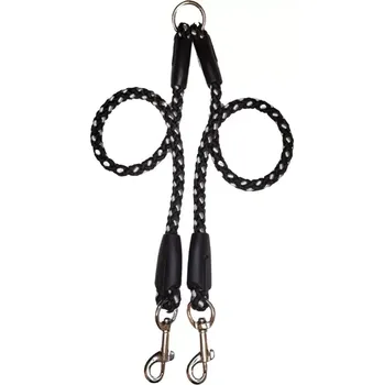 Vodítko pro psa Palkar vodítko rozdvojka pro psy 40 cm x 8 mm černo-bílá