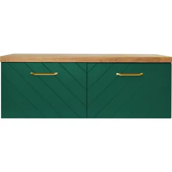 Koupelnový nábytek Skříňka FLOO spodní 80x50x40 cm pravá zelená matná madlo zlaté NASUF854ZZP