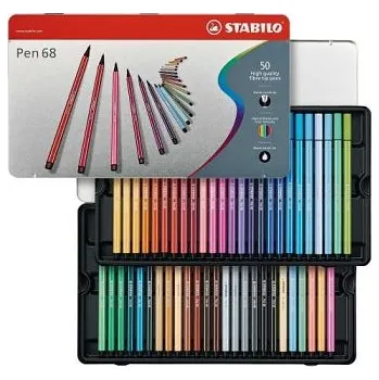 Sada fixů Stabilo Pen 68 – 50ks v plechu (Sada fixů Stabilo Pen 68 – 50ks v plechu)