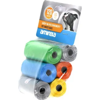 sáček na exkrement Aminela Barevné pytlíky AMINELA na exkrementy 6 rolí