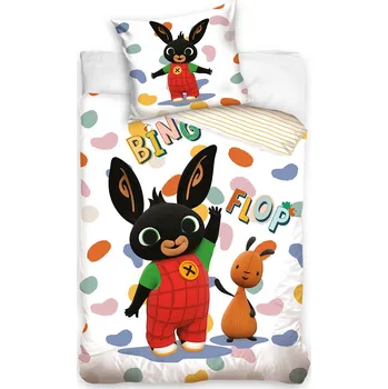 Povlečení Carbotex Králíček Bing a Flop 100 x 135, 40 x 60 cm zipový uzávěr