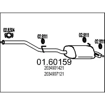 Auto-moto Zadní tlumič výfuku MTS 01.60159