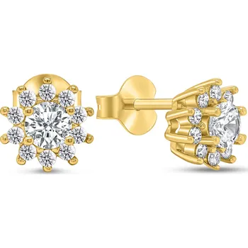 Náušnice Brilio Silver Třpytivé pozlacené náušnice se zirkony EA325Y + 2 měsíce na vrácení zboží