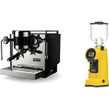 Kávovar Rocket Espresso Bicocca, black + Eureka Helios 65, yellow