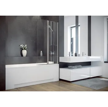 Vanová zástěna Zástěna AMBITION 2 vanová 80,5x140 cm chrom čirá BCAMB2CC